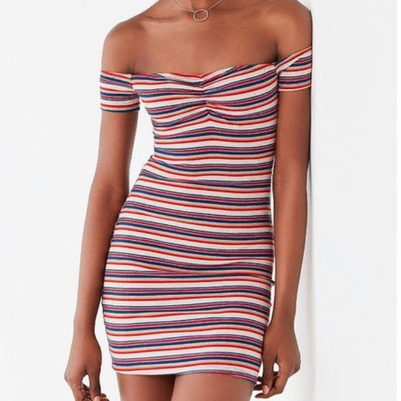 Urban Outfitters | Dresses | Urban Outfitters Offtheshoulder Striped  Bodycon Dress | Poshmark